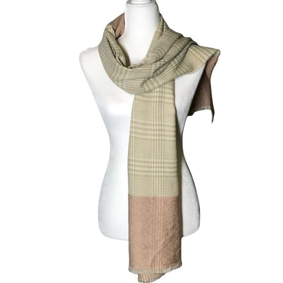 INC International Concepts Plaid Colorblock Scarf - Picture 1 of 5